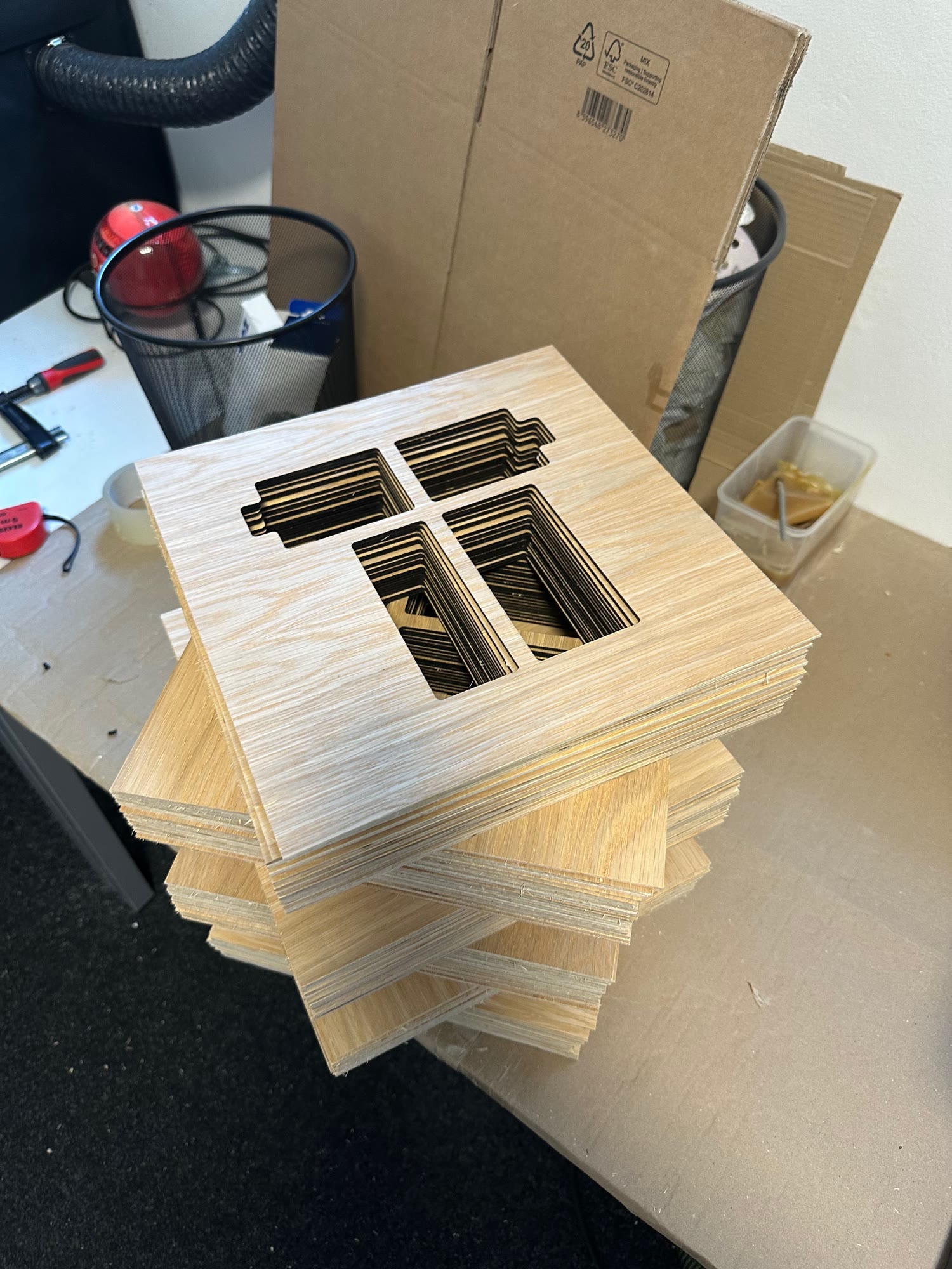 Laser-cut plywood, series production